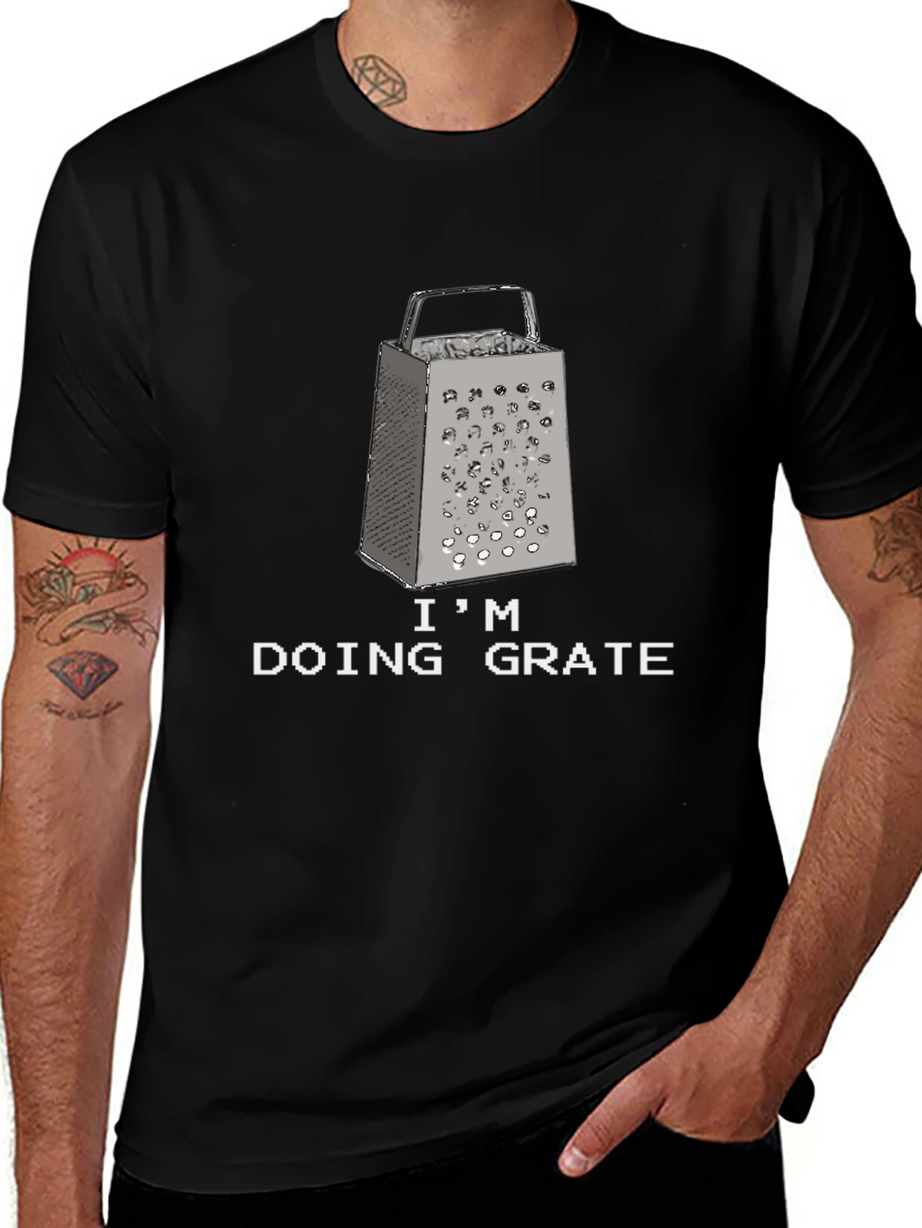 Im Doing Grate Funny Cheese Grater Black T-Shirt