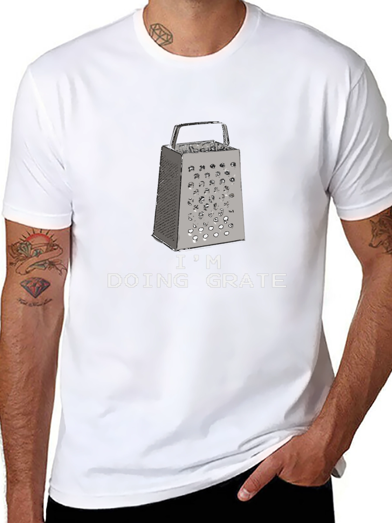 Im Doing Grate Funny Cheese Grater Black T-Shirt
