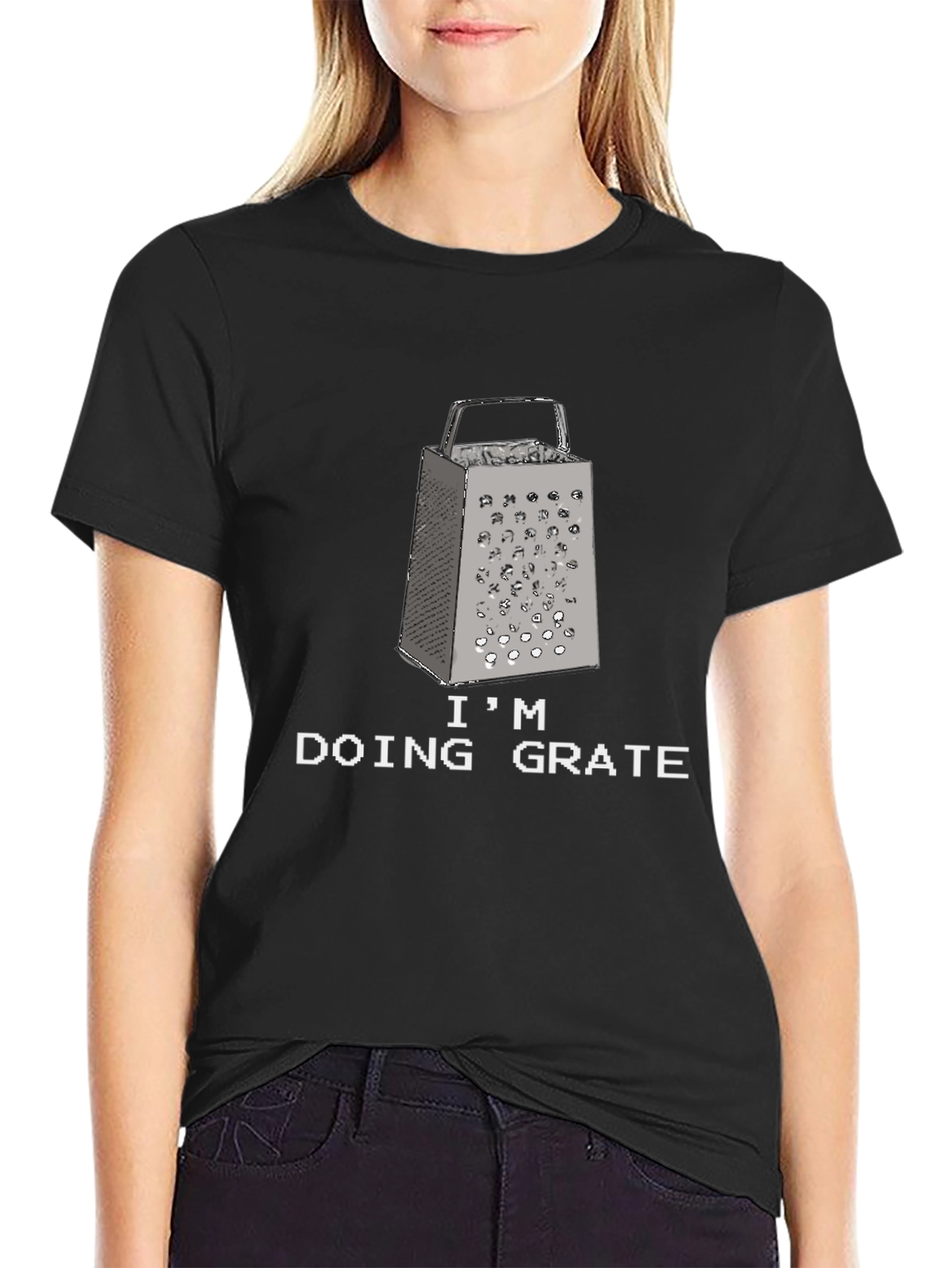 Im Doing Grate Funny Cheese Grater Black T-Shirt