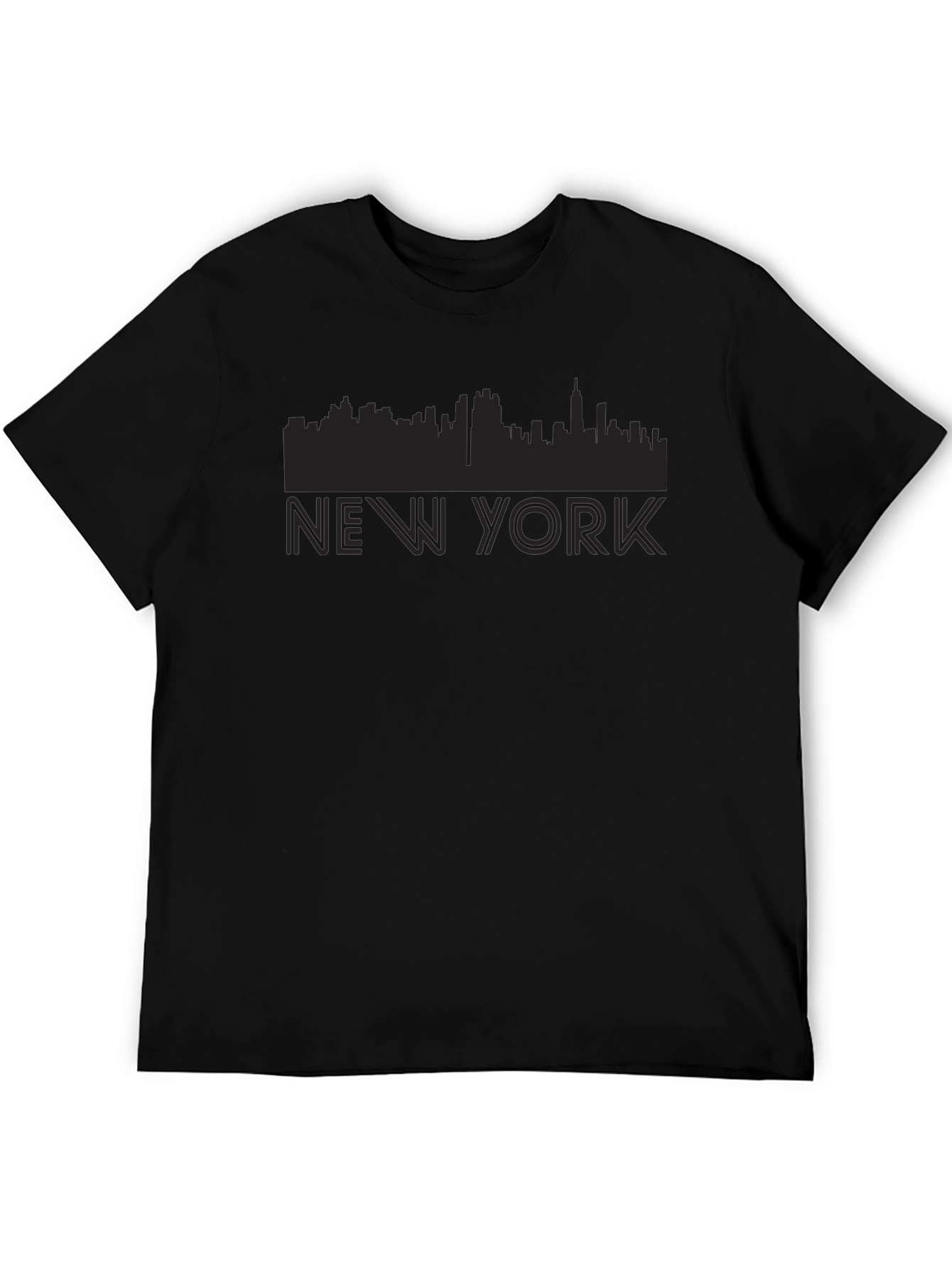 New York Skyline Graphic Tee - Black