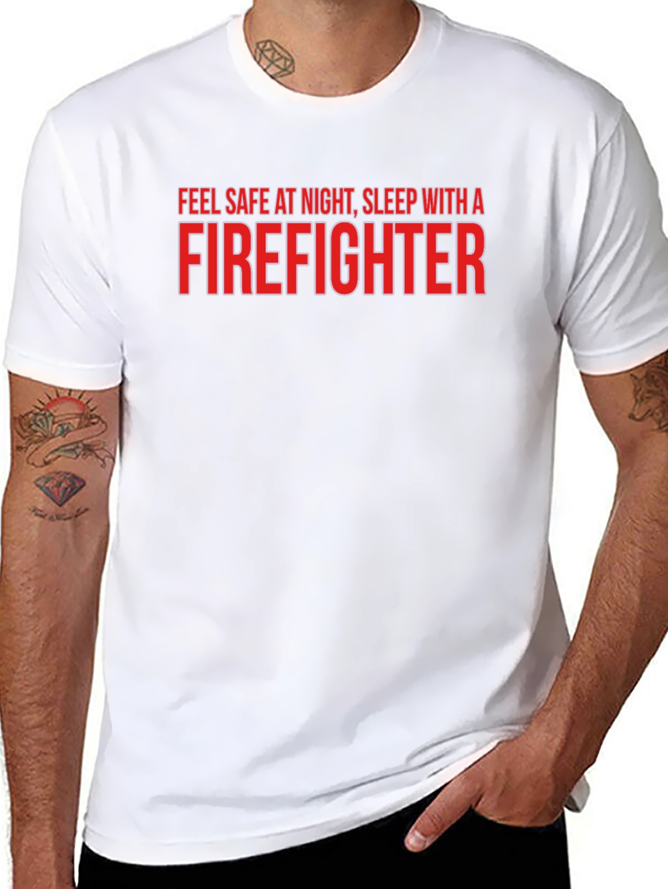 Firefighter Slogan Graphic Tee - Black