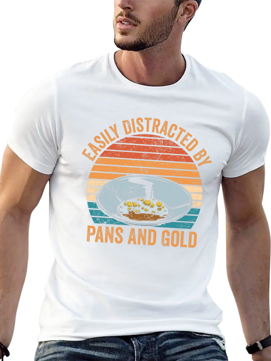 Easily Distracted by Pans and Gold T-Shirt