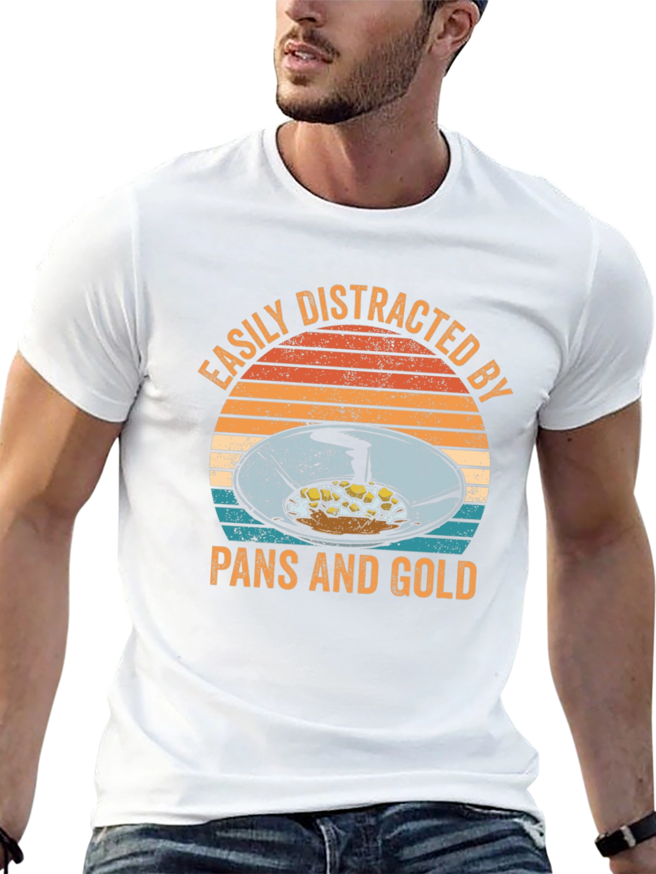 Easily Distracted by Pans and Gold T-Shirt