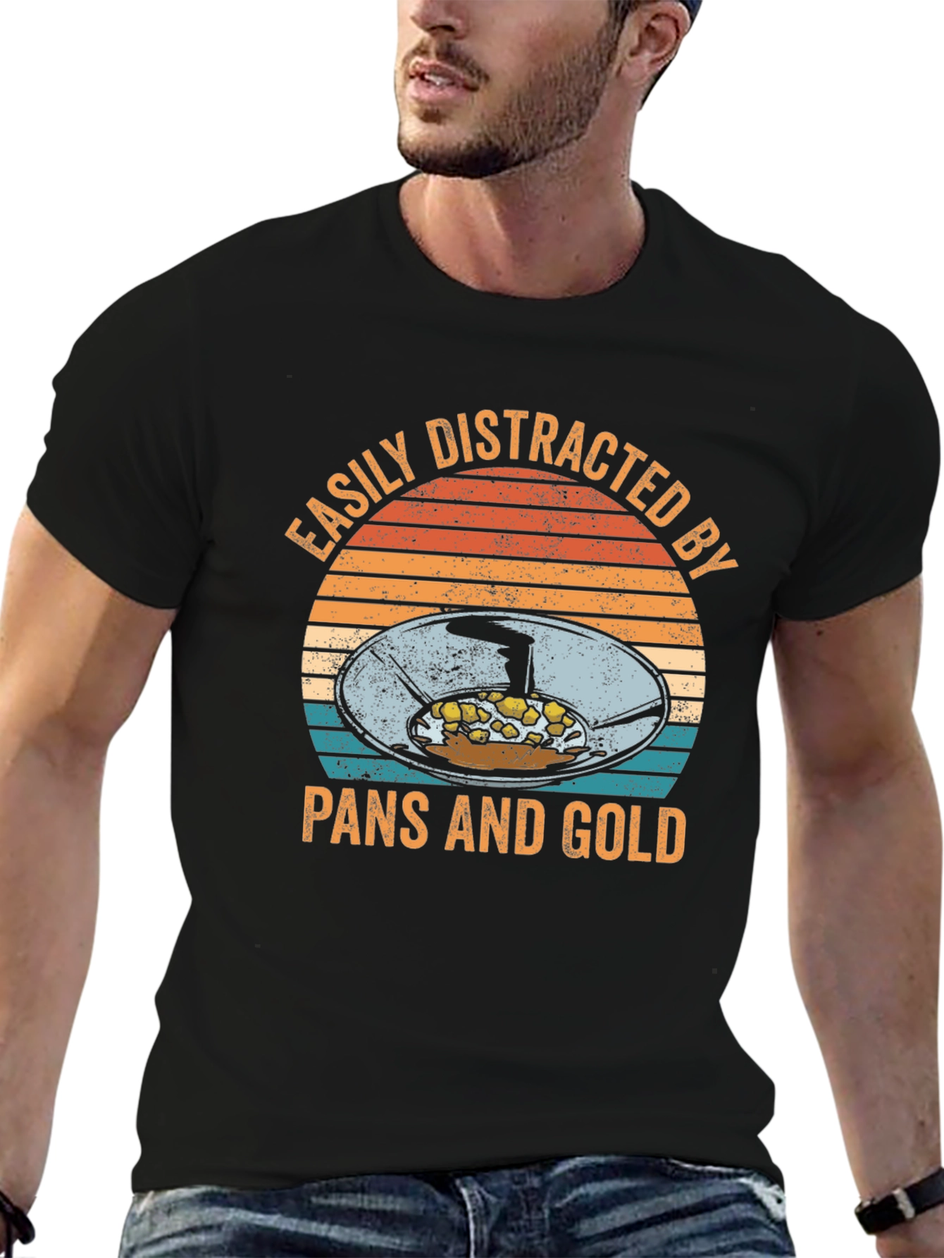 Easily Distracted by Pans and Gold T-Shirt