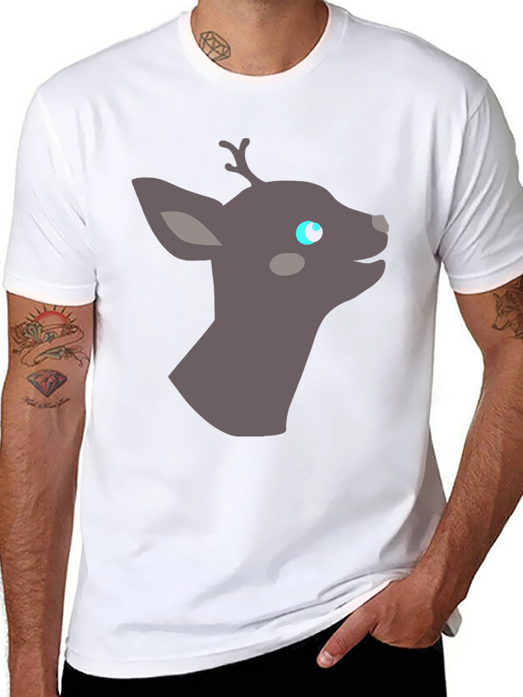 Deer Graphic Tee - Black Casual Shirt