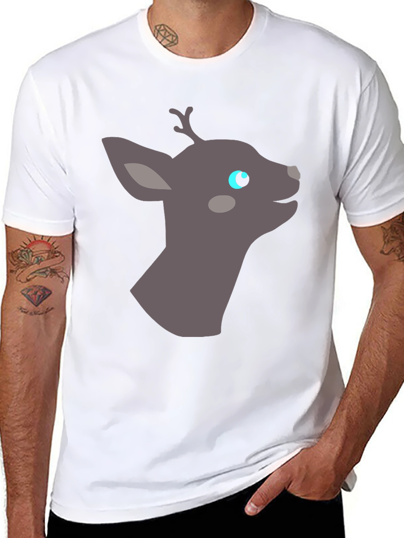 Deer Graphic Tee - Black Casual Shirt