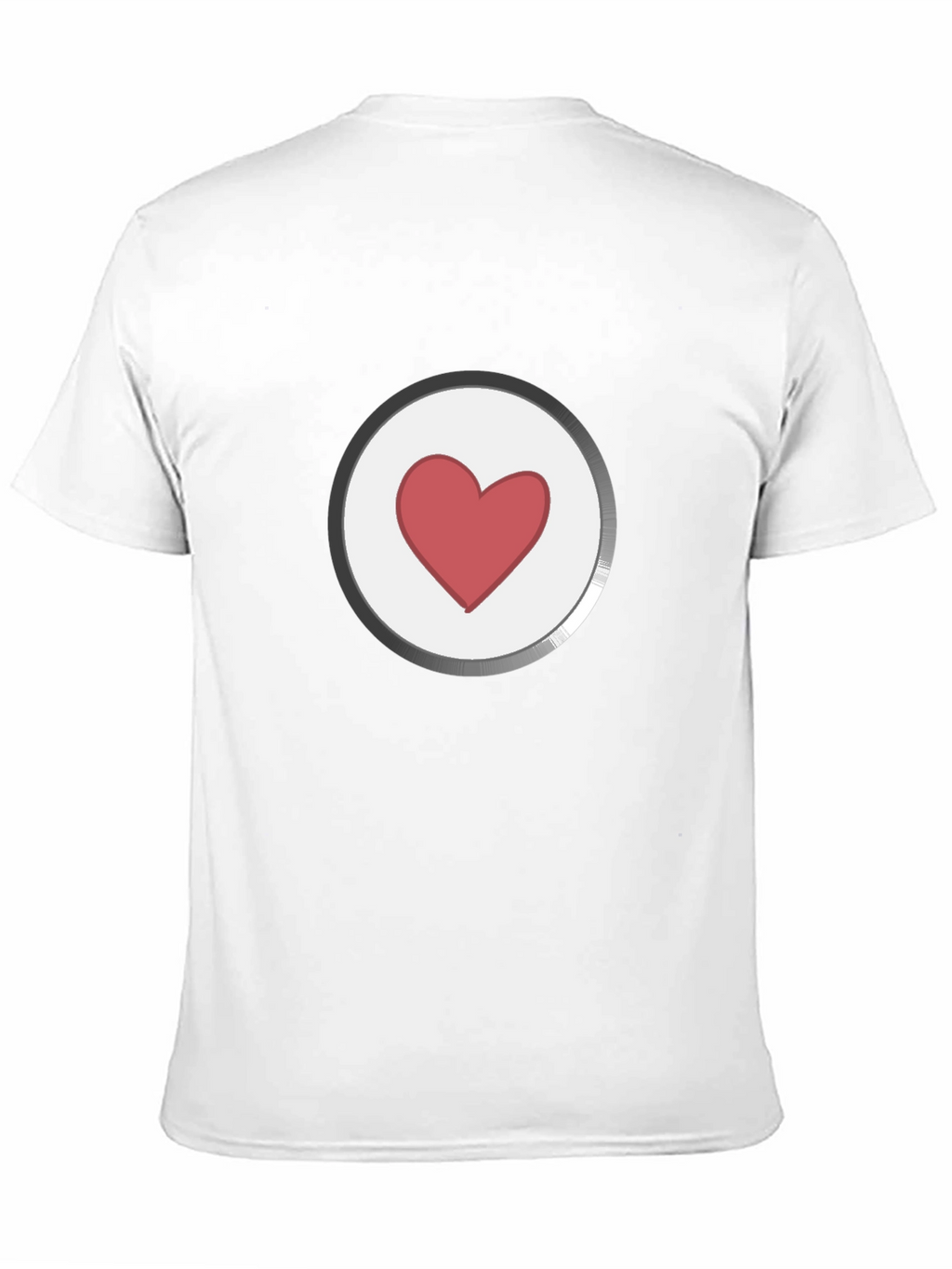 Heart Button Graphic Black T-Shirt