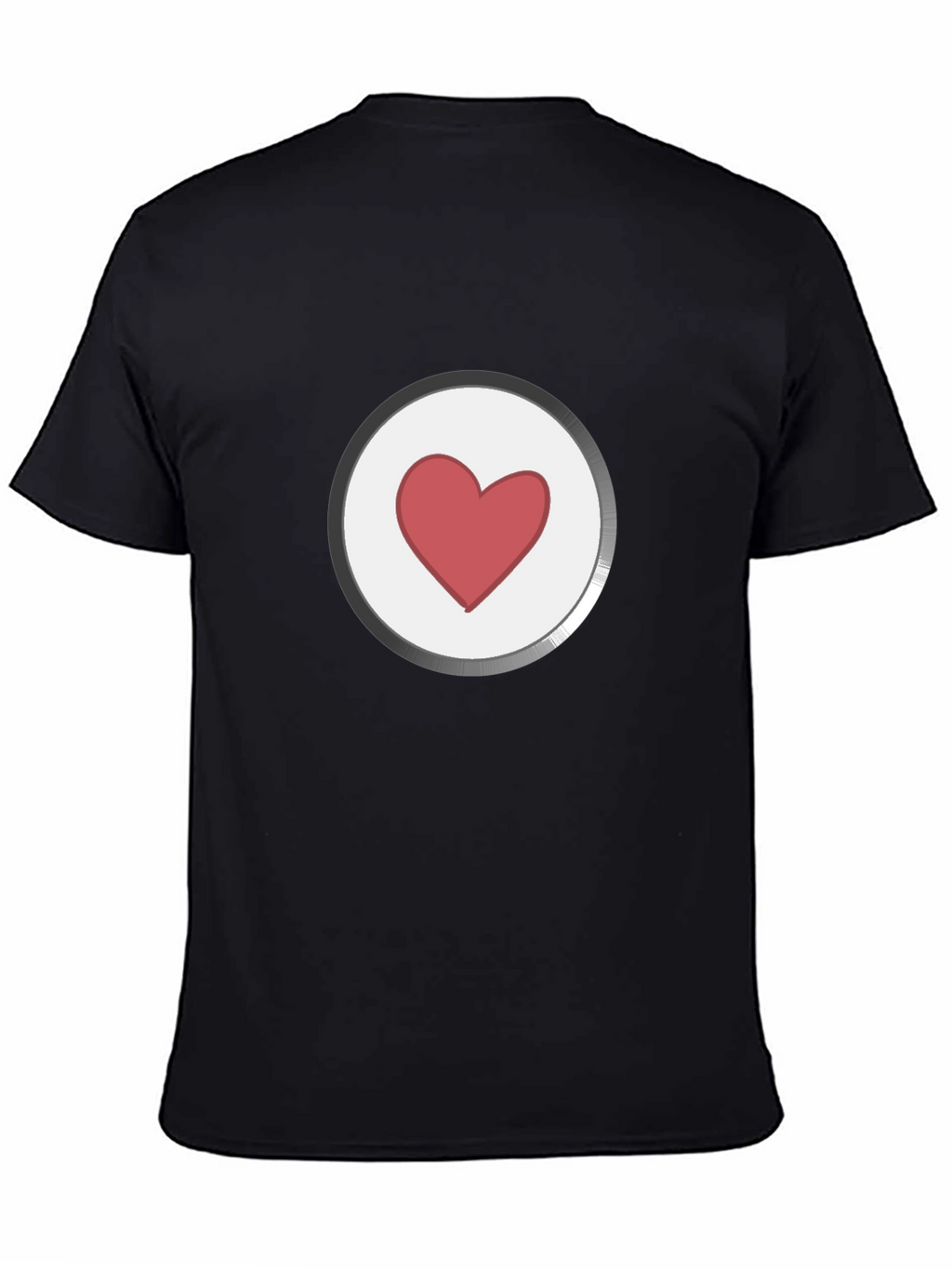 Heart Button Graphic Black T-Shirt