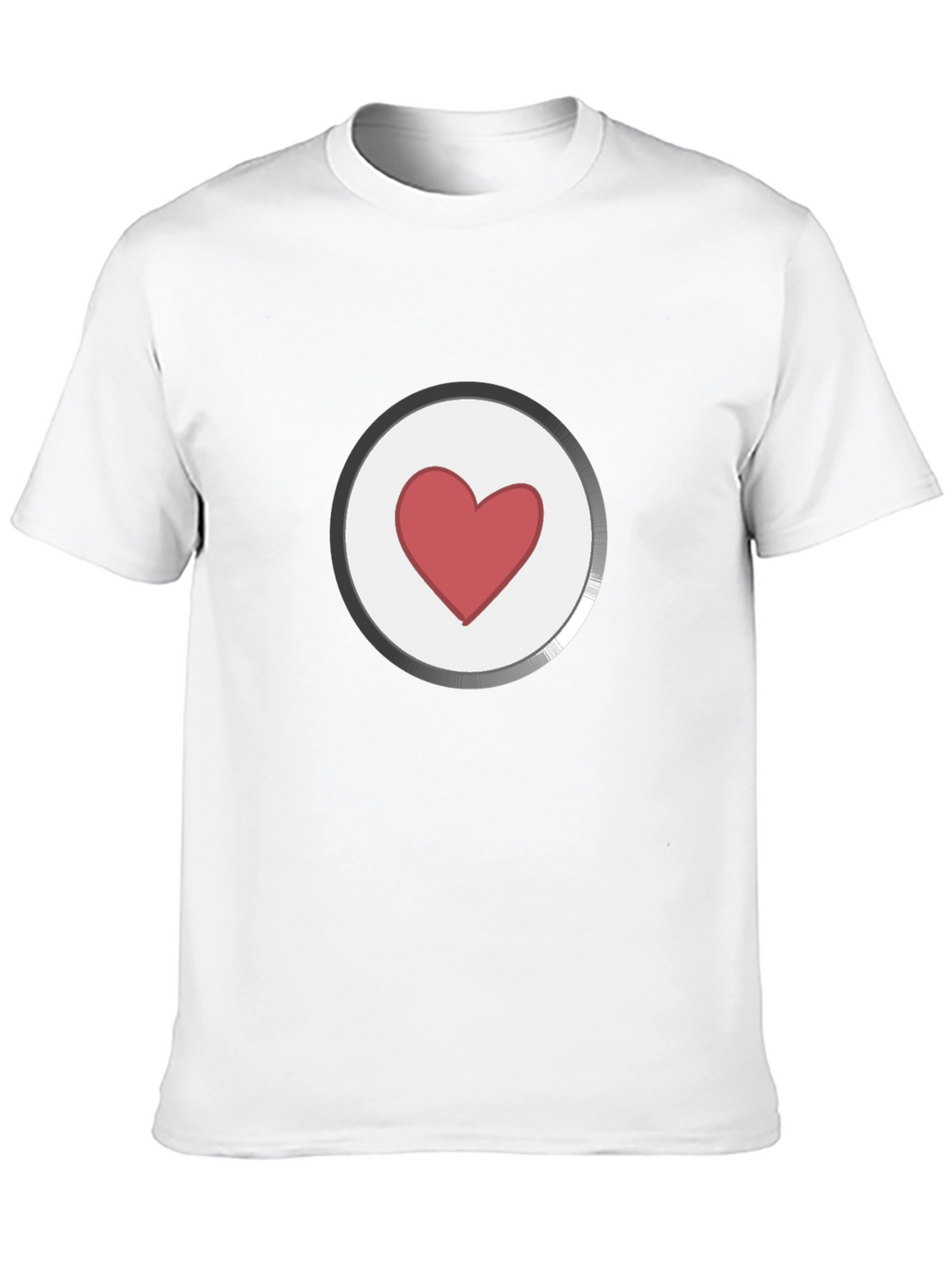 Heart Button Graphic Black T-Shirt