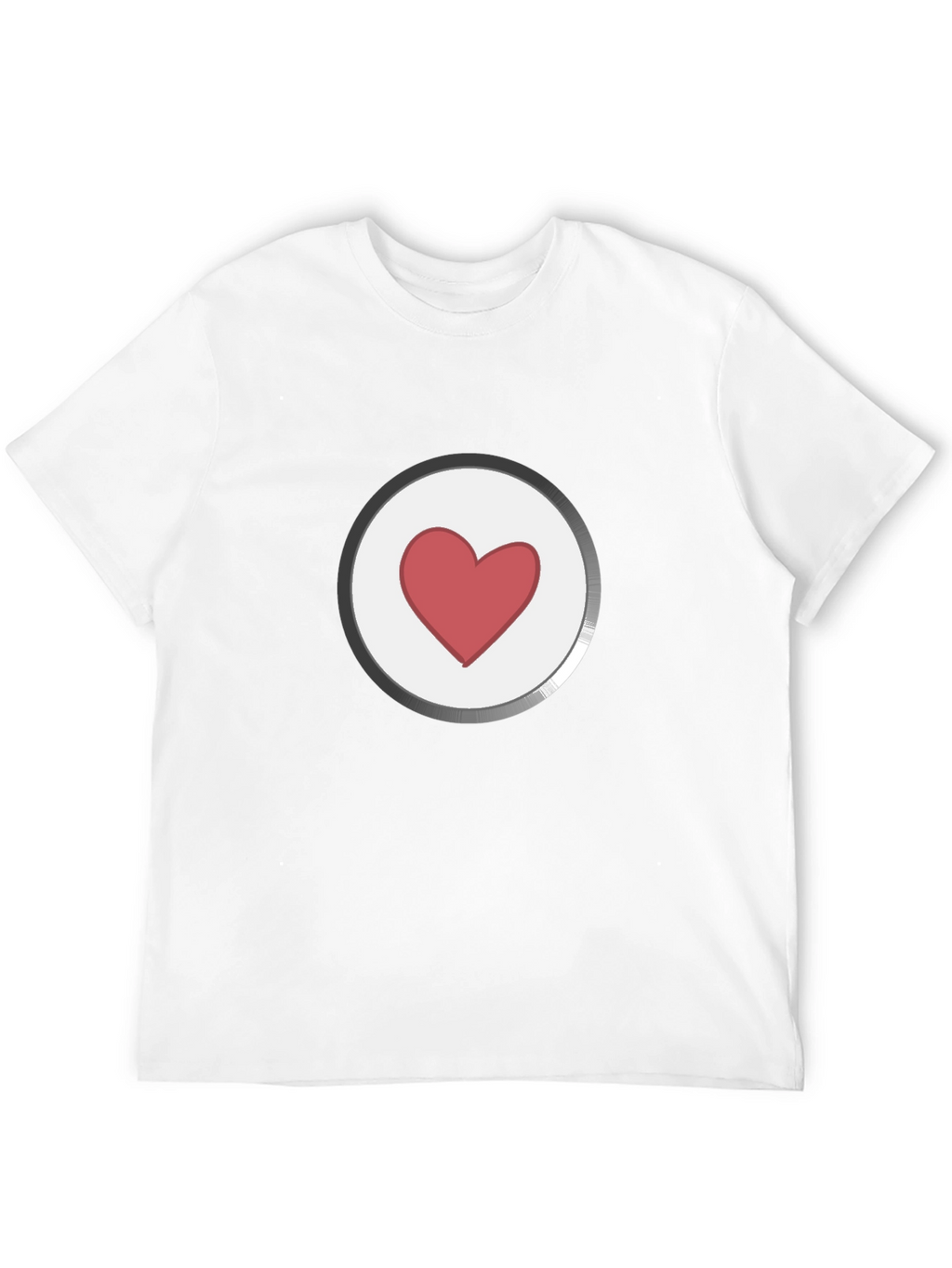 Heart Button Graphic Black T-Shirt