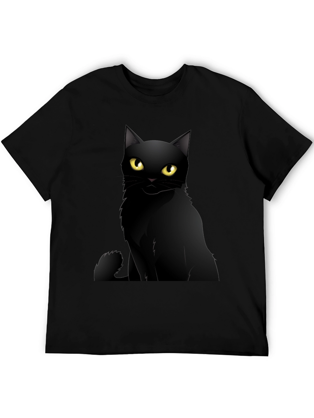 Black Cat Graphic Tee - Mens Casual T-Shirt