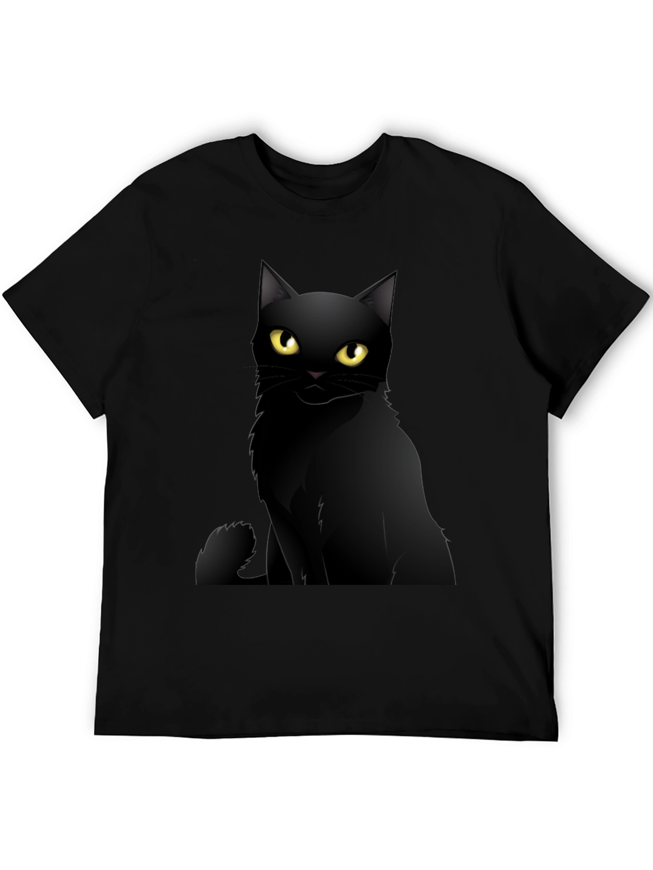 Black Cat Graphic Tee - Mens Casual T-Shirt