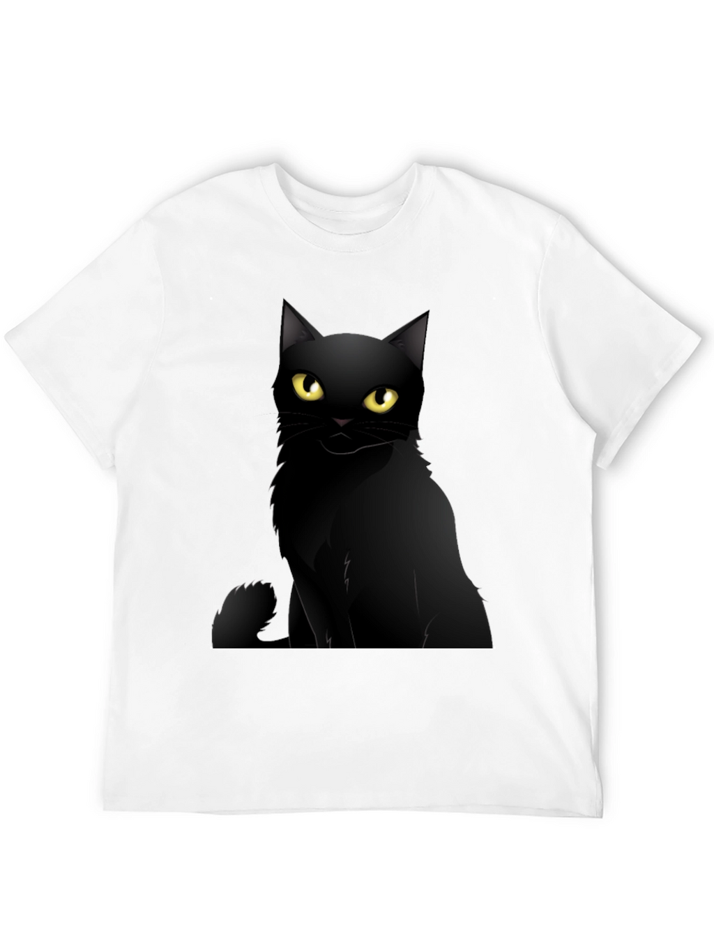 Black Cat Graphic Tee - Mens Casual T-Shirt