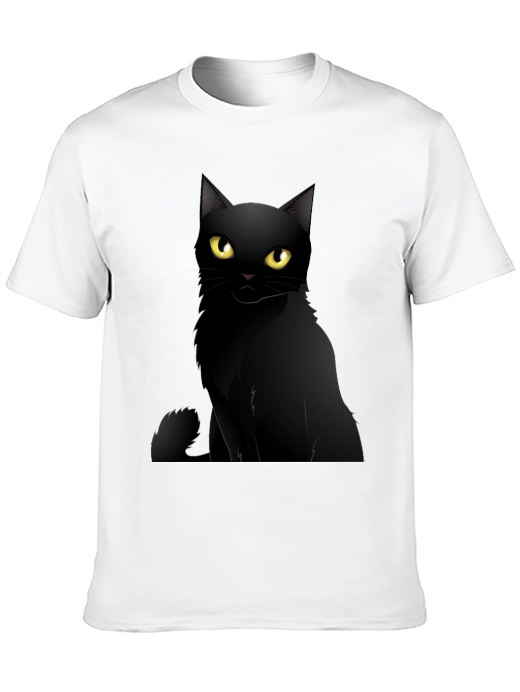 Black Cat Graphic Tee - Mens Casual T-Shirt