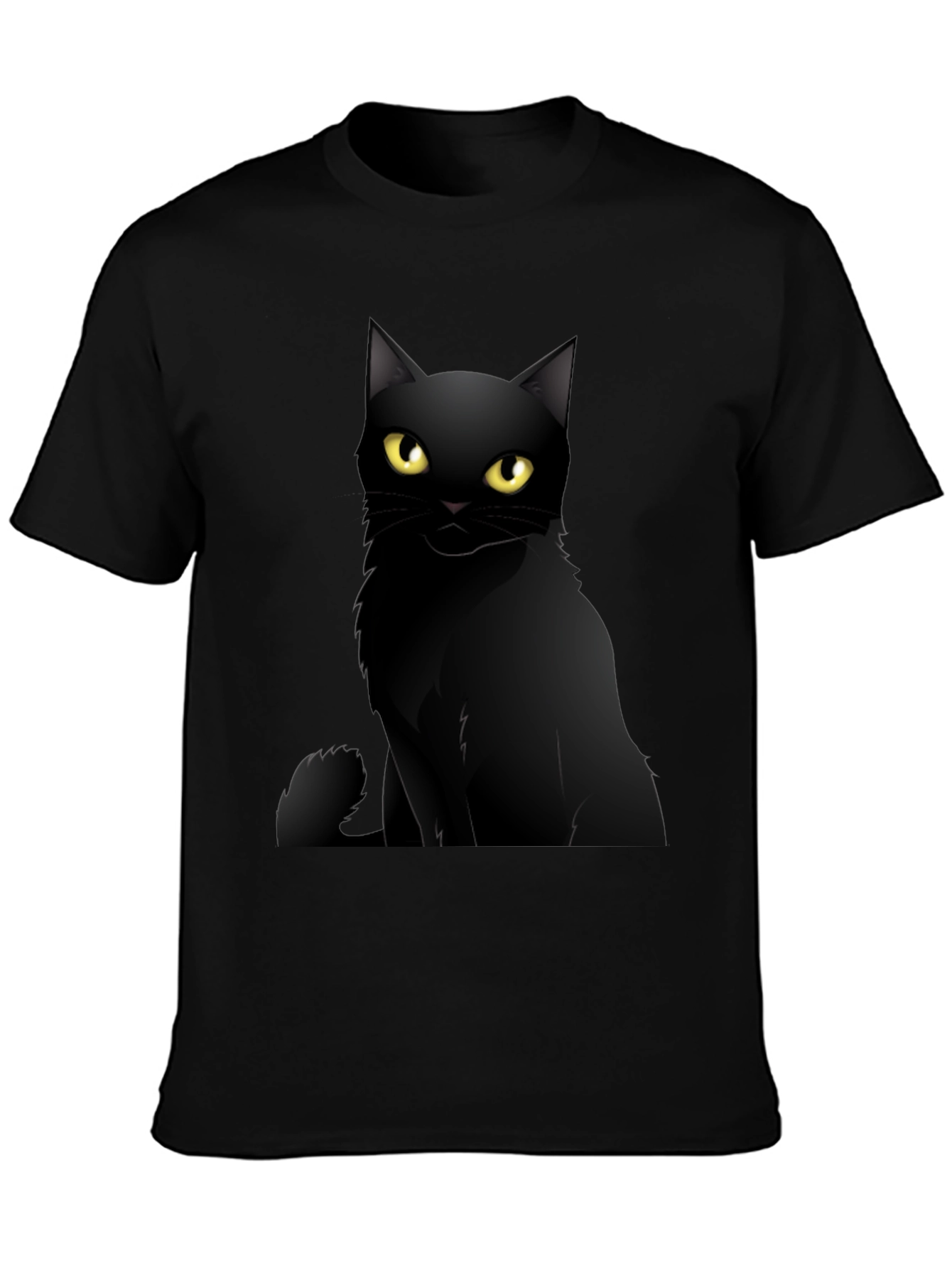 Black Cat Graphic Tee - Mens Casual T-Shirt