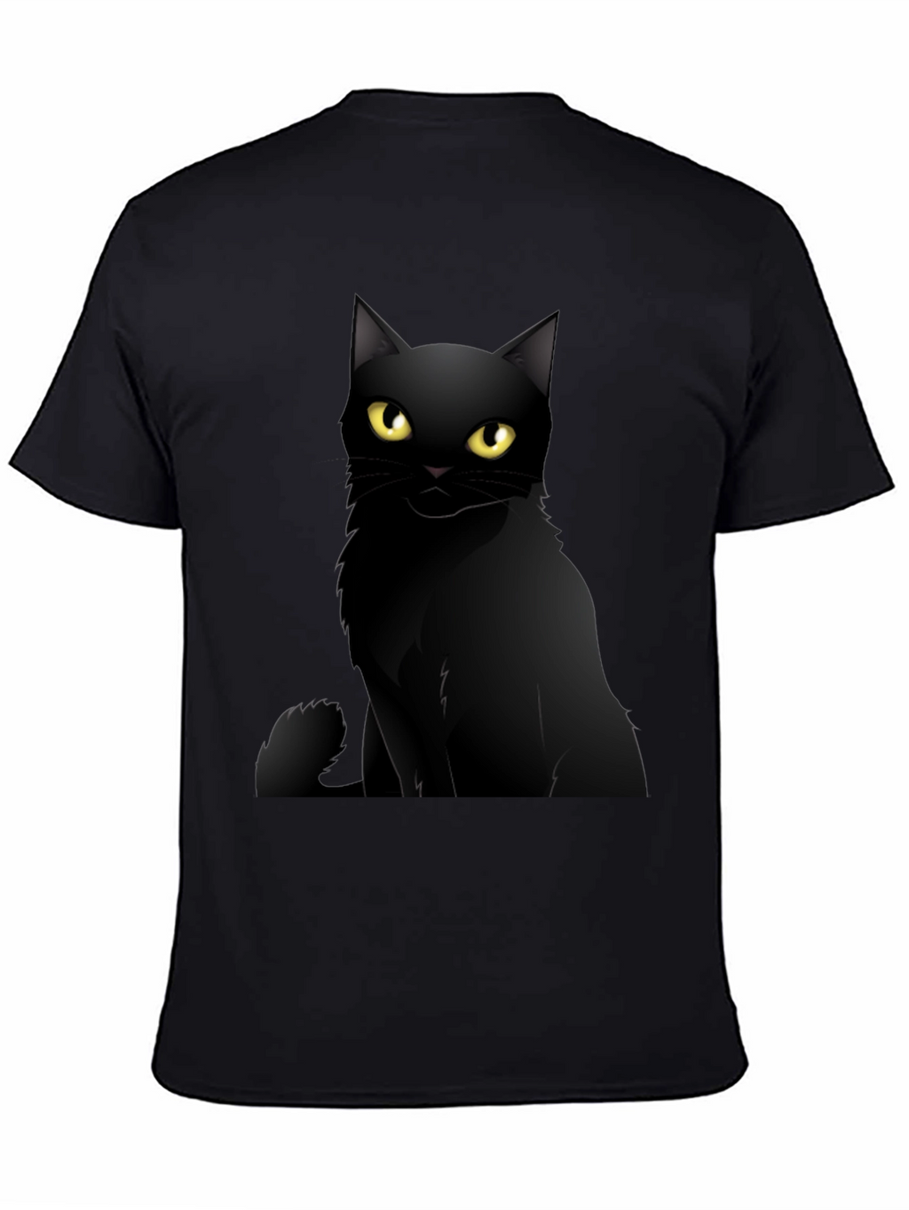 Black Cat Graphic Tee - Mens Casual T-Shirt