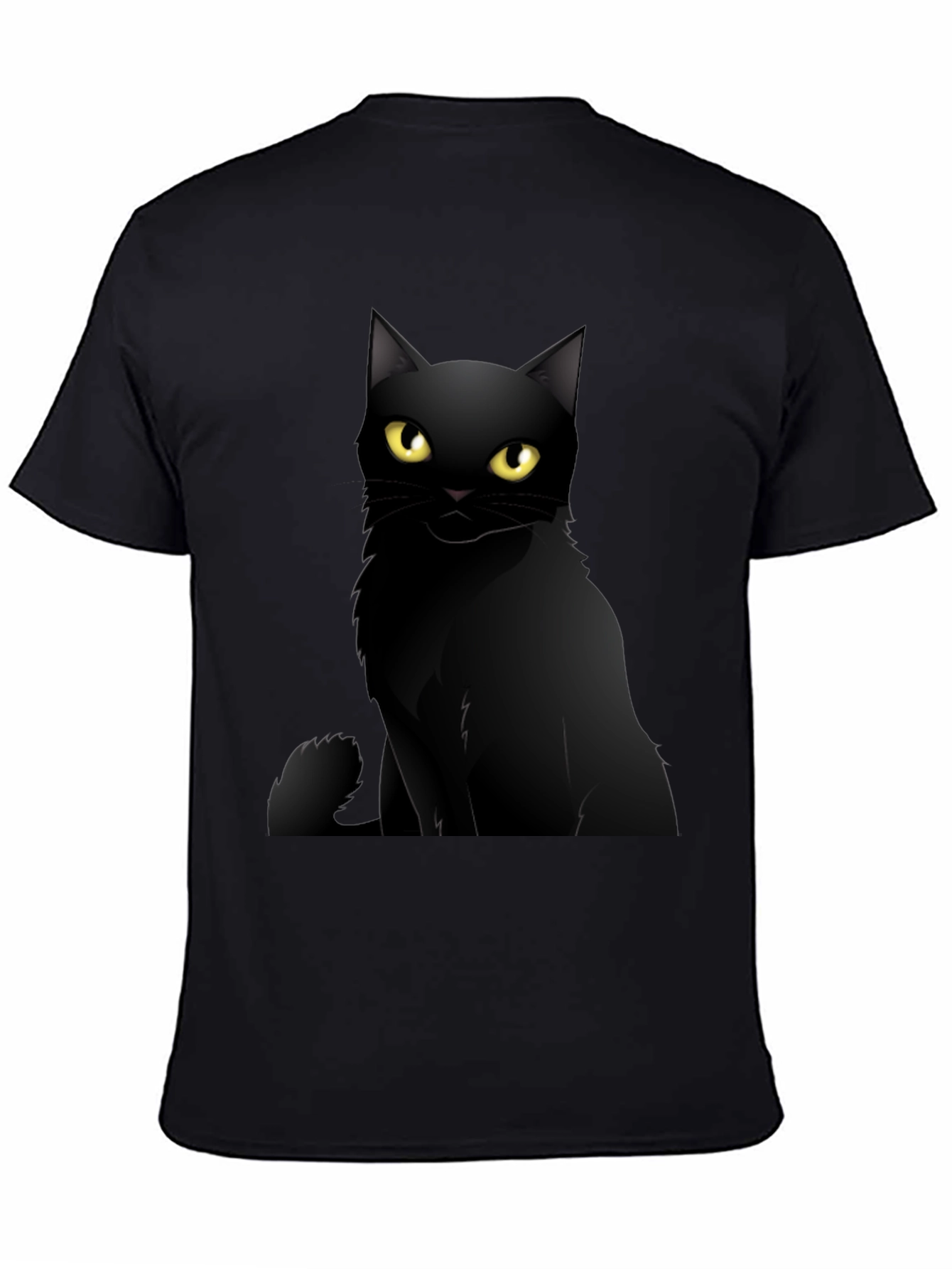 Black Cat Graphic Tee - Mens Casual T-Shirt