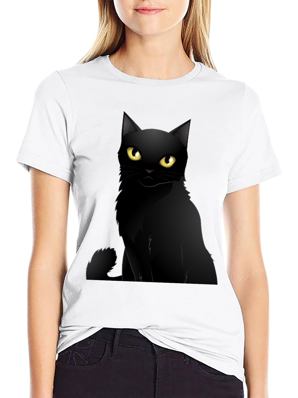 Black Cat Graphic Tee - Mens Casual T-Shirt