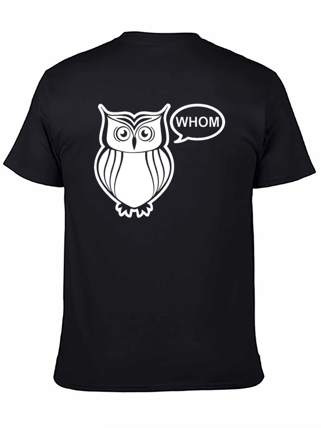 Whom Owl Graphic Tee - Black Cotton T-Shirt