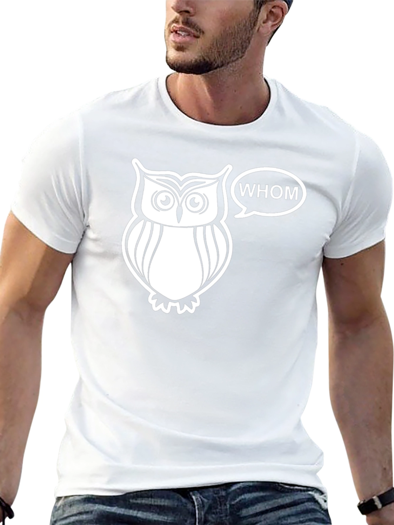 Whom Owl Graphic Tee - Black Cotton T-Shirt