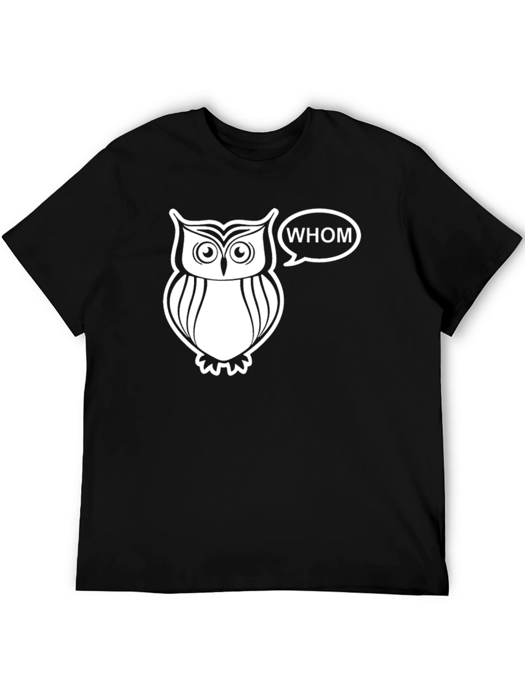 Whom Owl Graphic Tee - Black Cotton T-Shirt