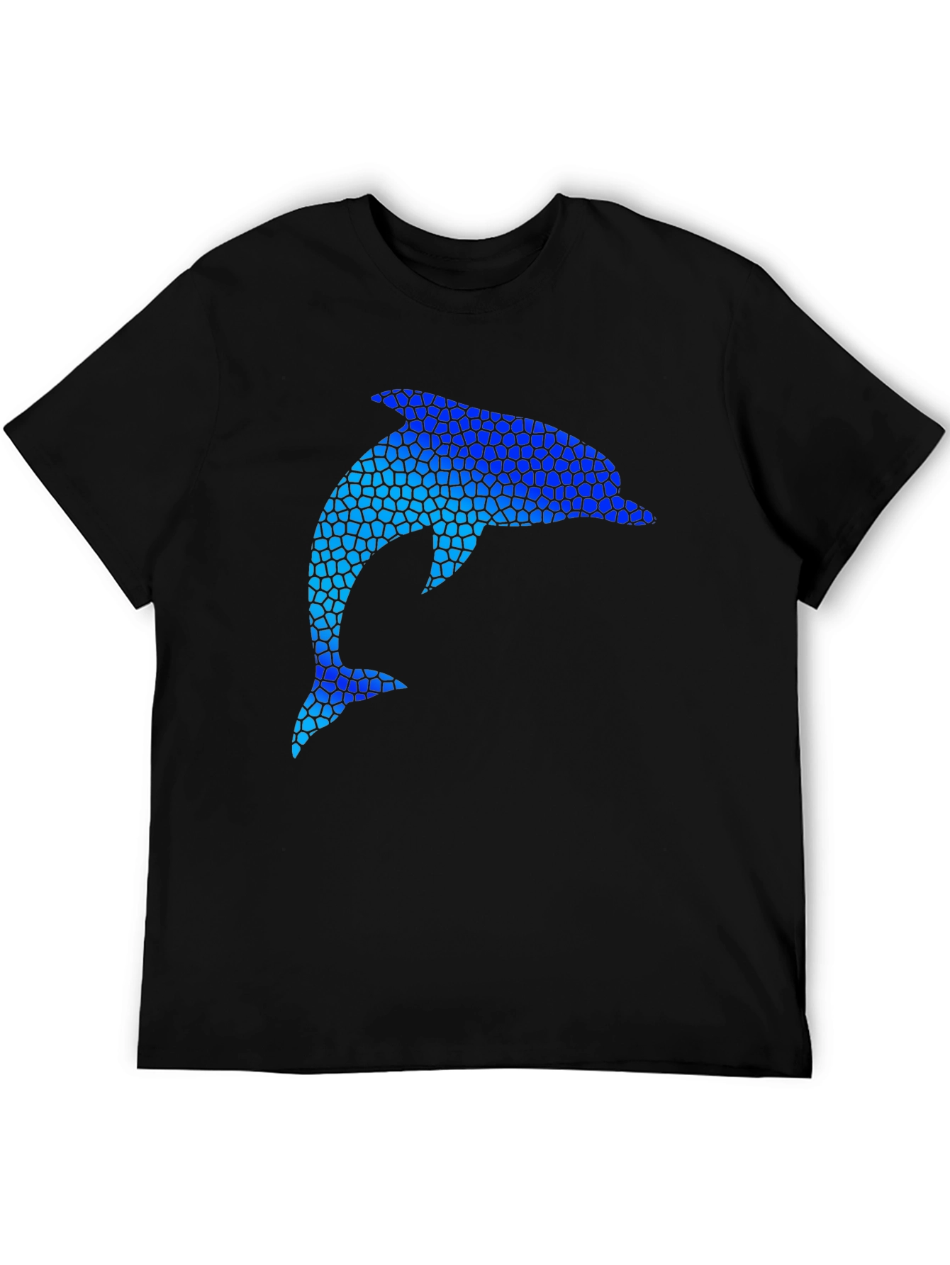 Dolphin Mosaic Graphic Black T-Shirt