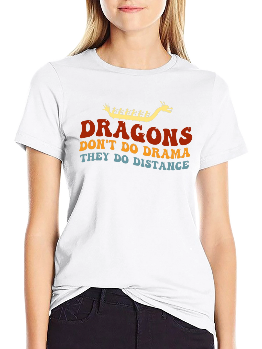 Dragons Distance T-Shirt - Black Crew Neck Tee