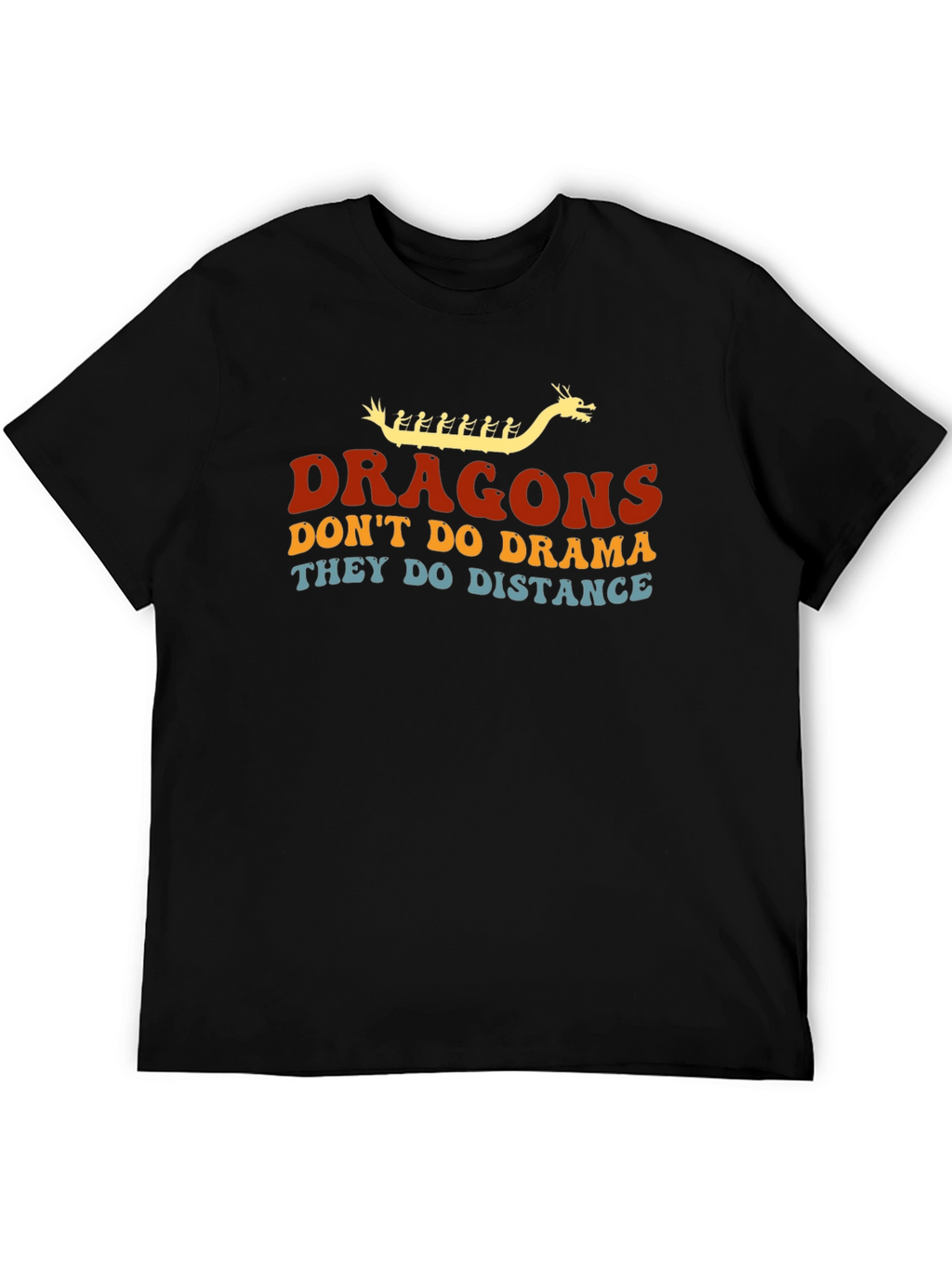 Dragons Distance T-Shirt - Black Crew Neck Tee