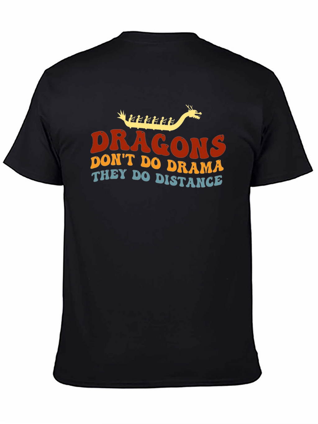 Dragons Distance T-Shirt - Black Crew Neck Tee