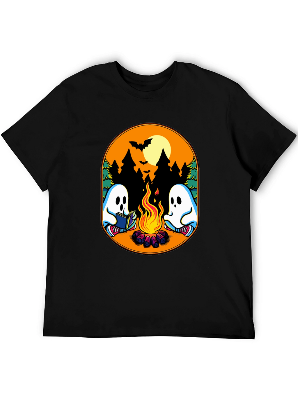 Campfire Ghost Graphic T-Shirt - Spooky Season