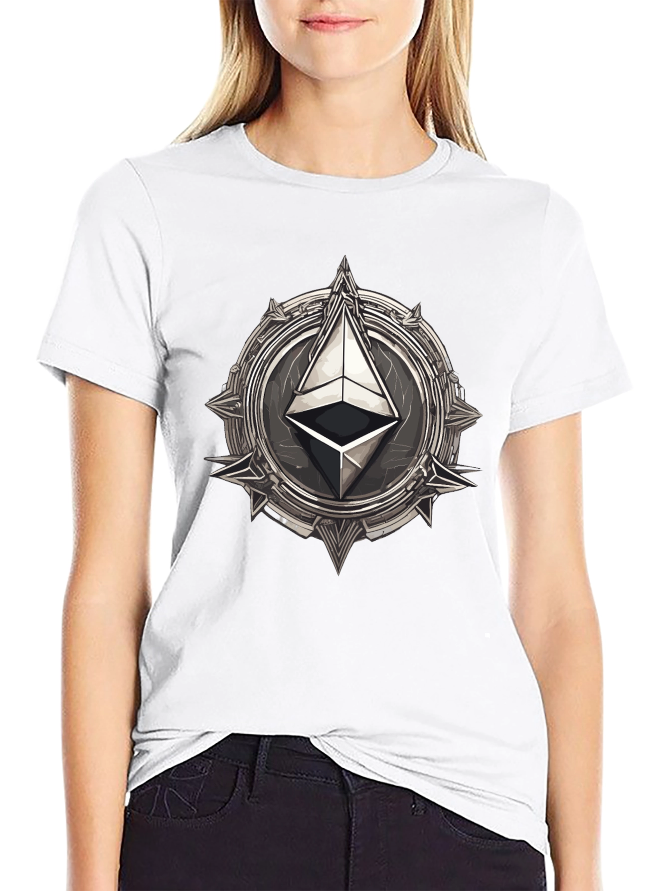 Ethereum Emblem Black T-Shirt