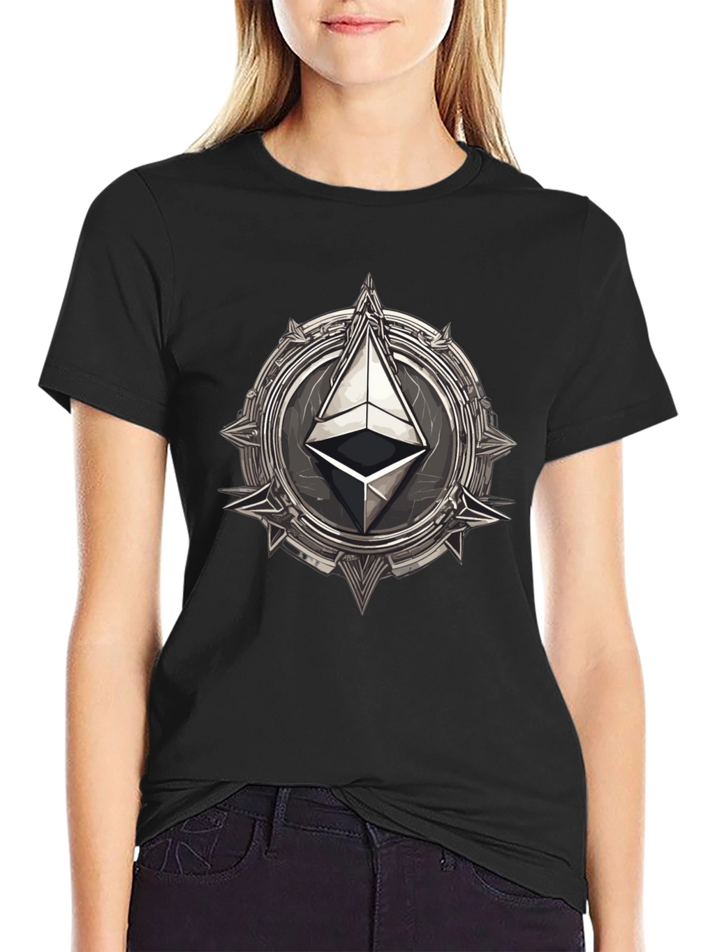 Ethereum Emblem Black T-Shirt