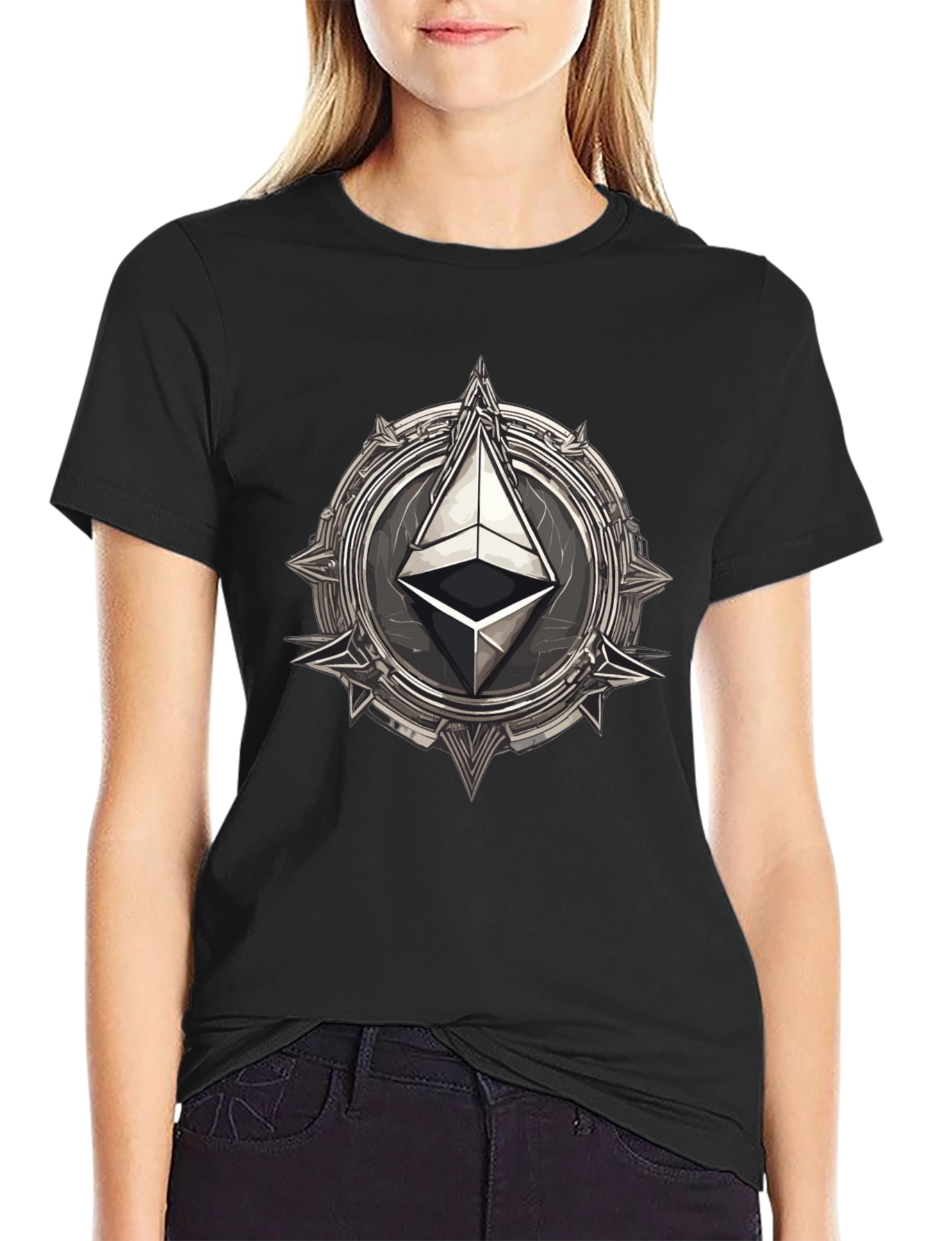 Ethereum Emblem Black T-Shirt