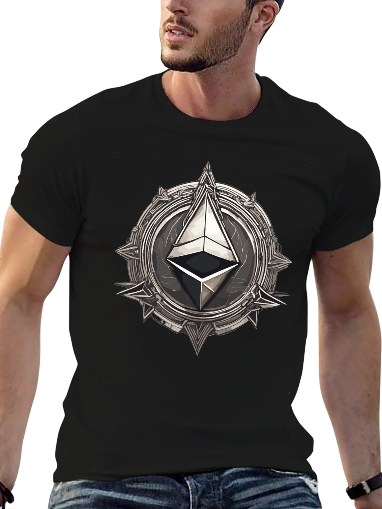 Ethereum Emblem Black T-Shirt