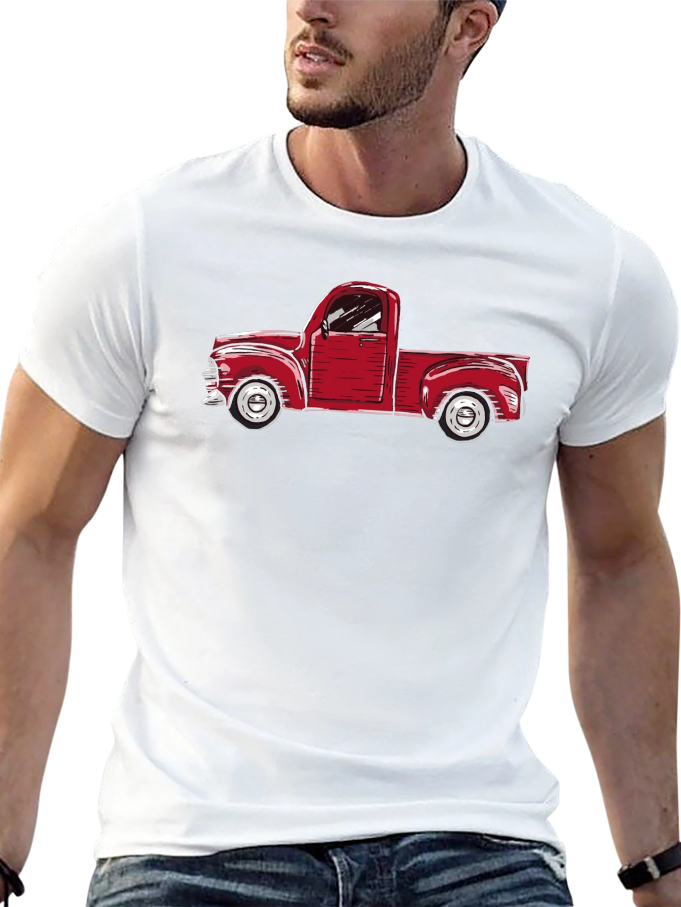 Vintage Red Truck Graphic Tee - Classic Style