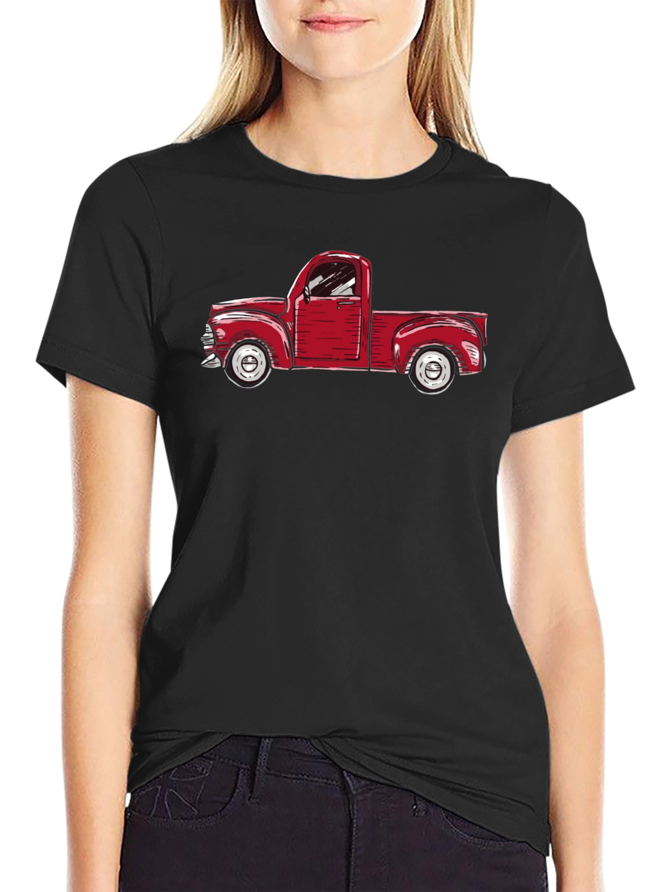 Vintage Red Truck Graphic Tee - Classic Style