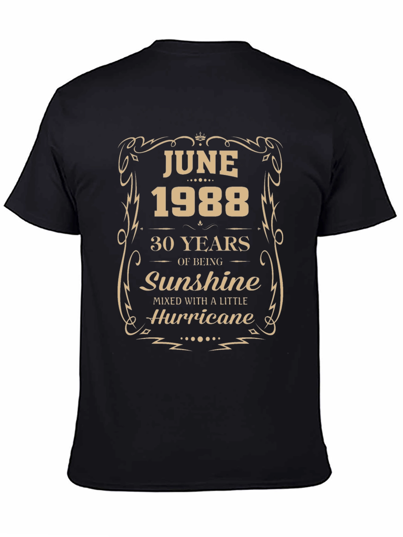 June 1988 Birthday T-Shirt: 30 Years of Sunshine & Hurricane