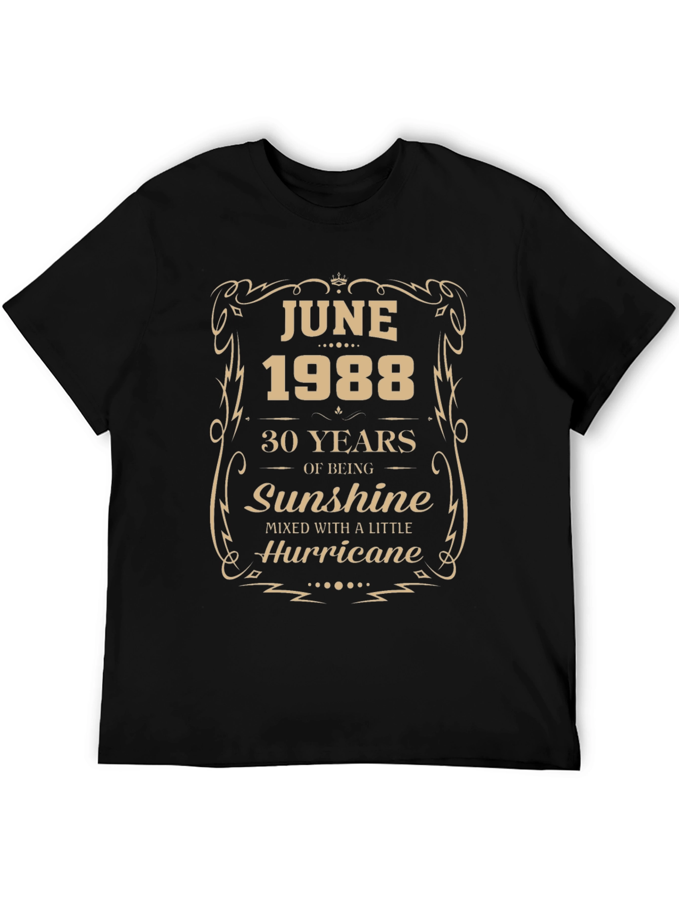 June 1988 Birthday T-Shirt: 30 Years of Sunshine & Hurricane