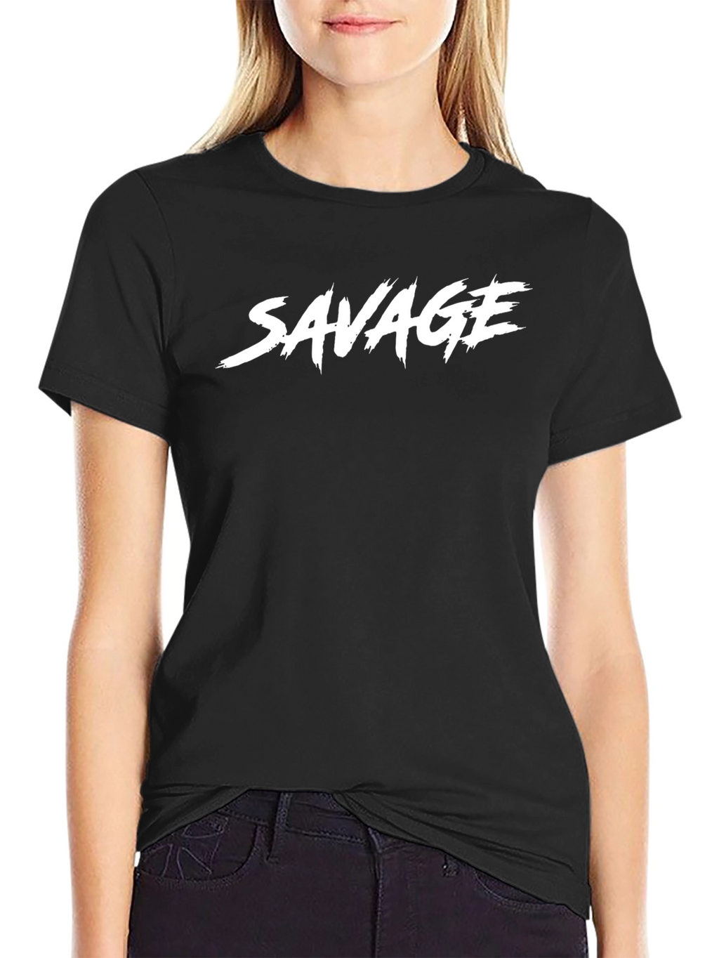 Savage Graphic Print Black Crew Neck T-Shirt
