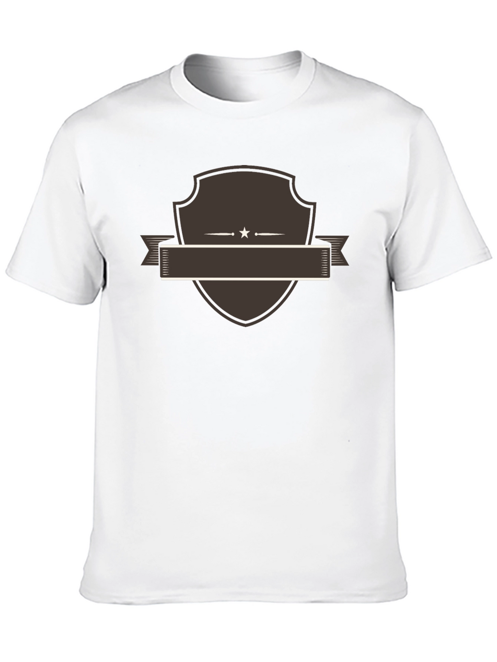 Classic Black Tee with Customizable Shield Design