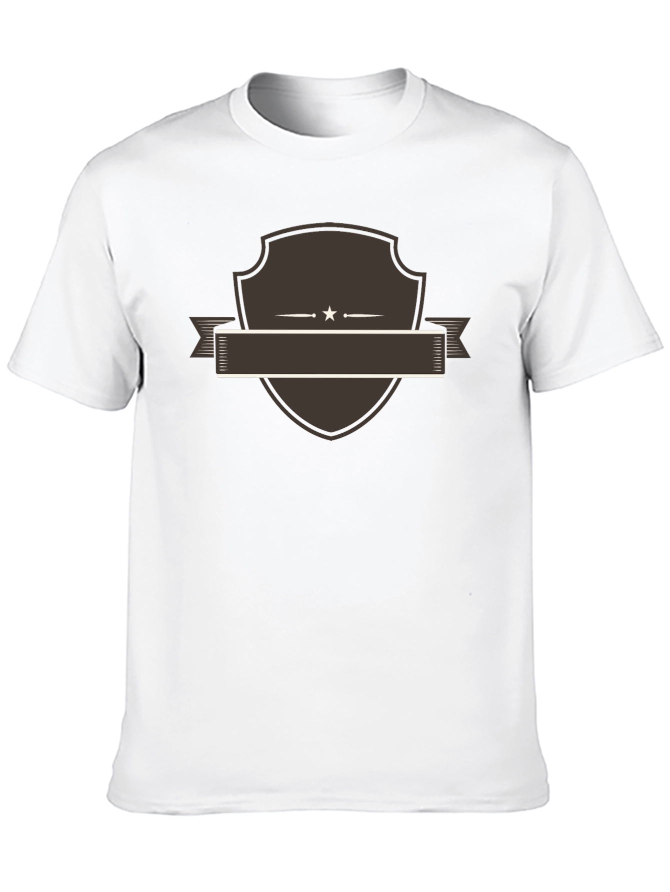 Classic Black Tee with Customizable Shield Design