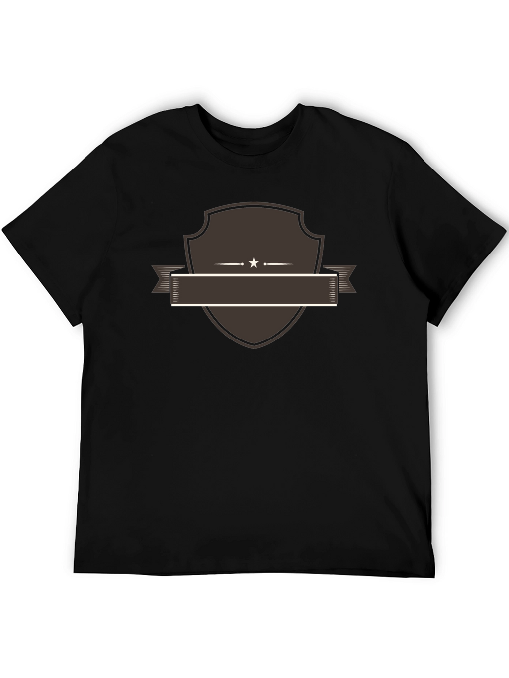 Classic Black Tee with Customizable Shield Design