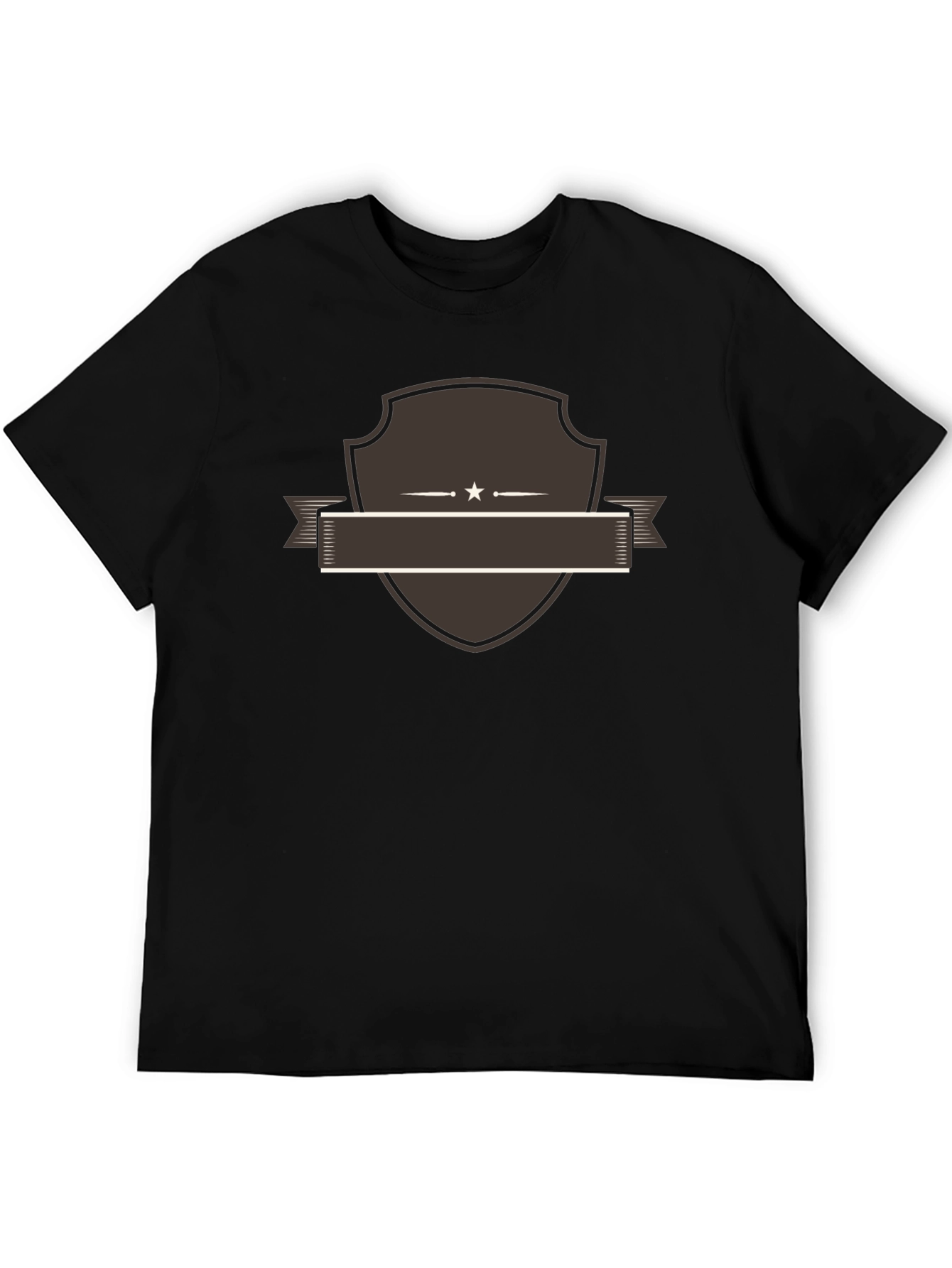 Classic Black Tee with Customizable Shield Design