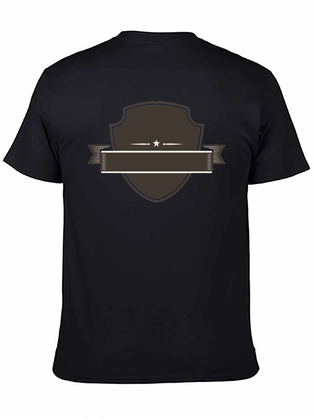 Classic Black Tee with Customizable Shield Design