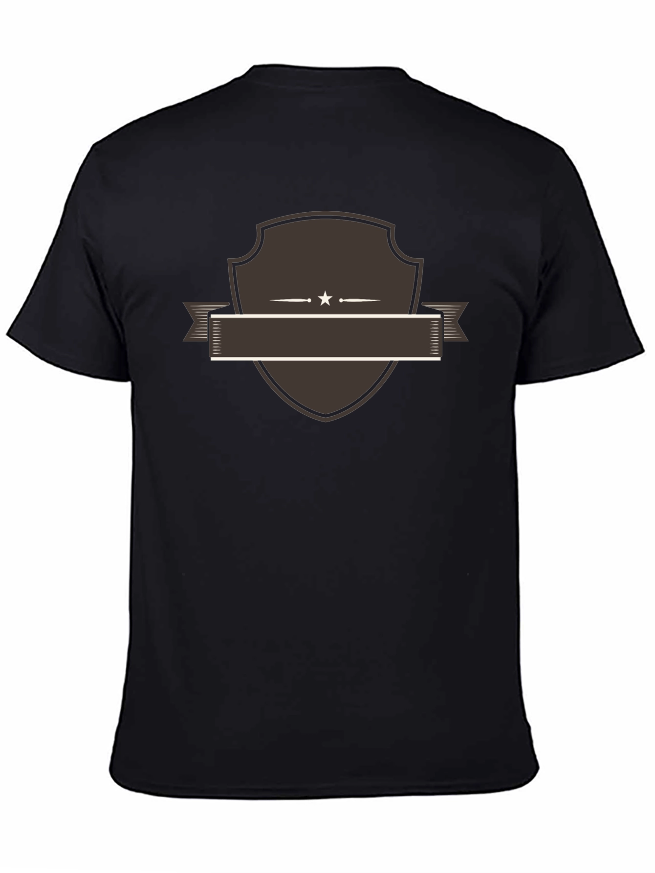 Classic Black Tee with Customizable Shield Design