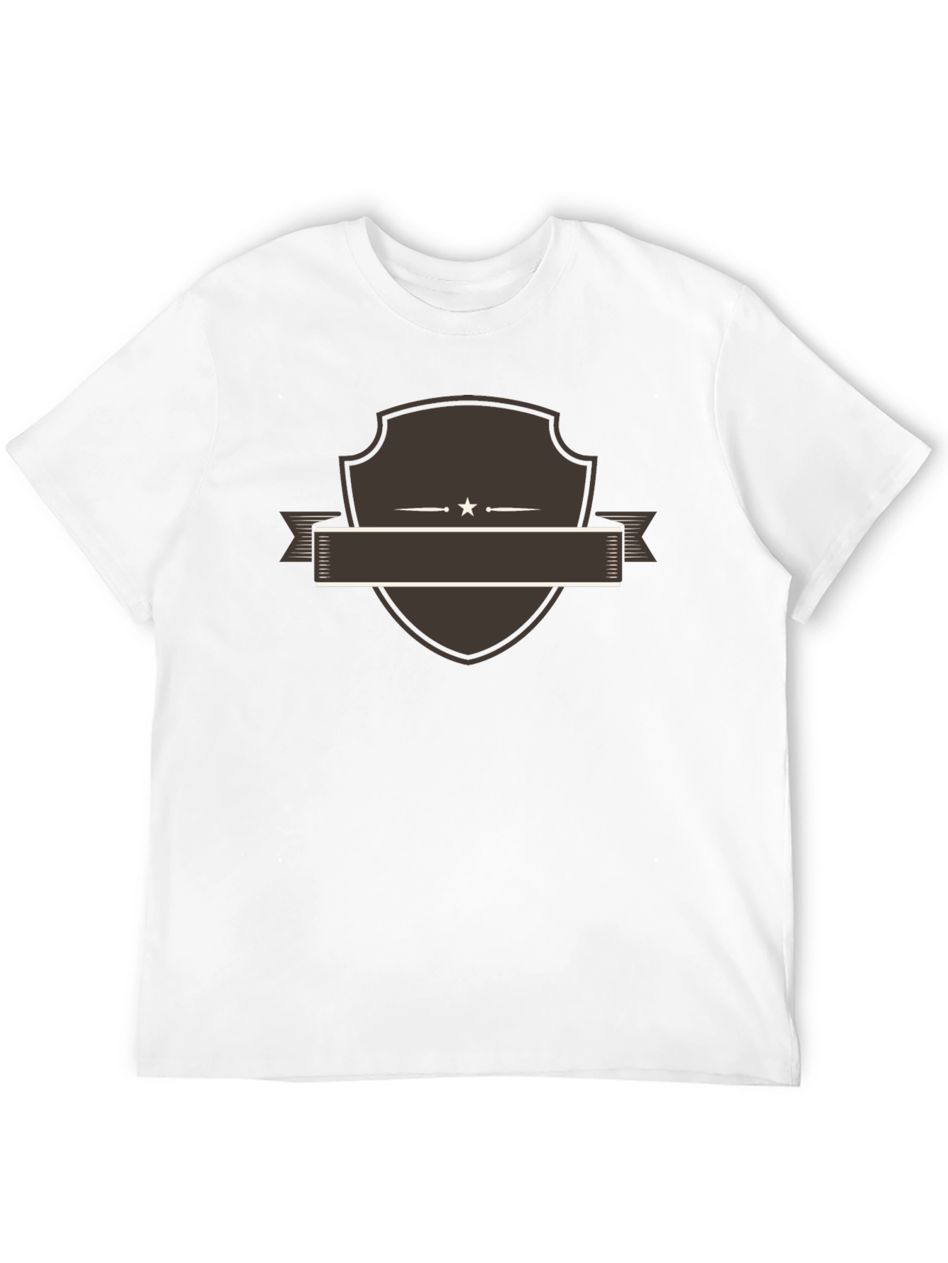 Classic Black Tee with Customizable Shield Design