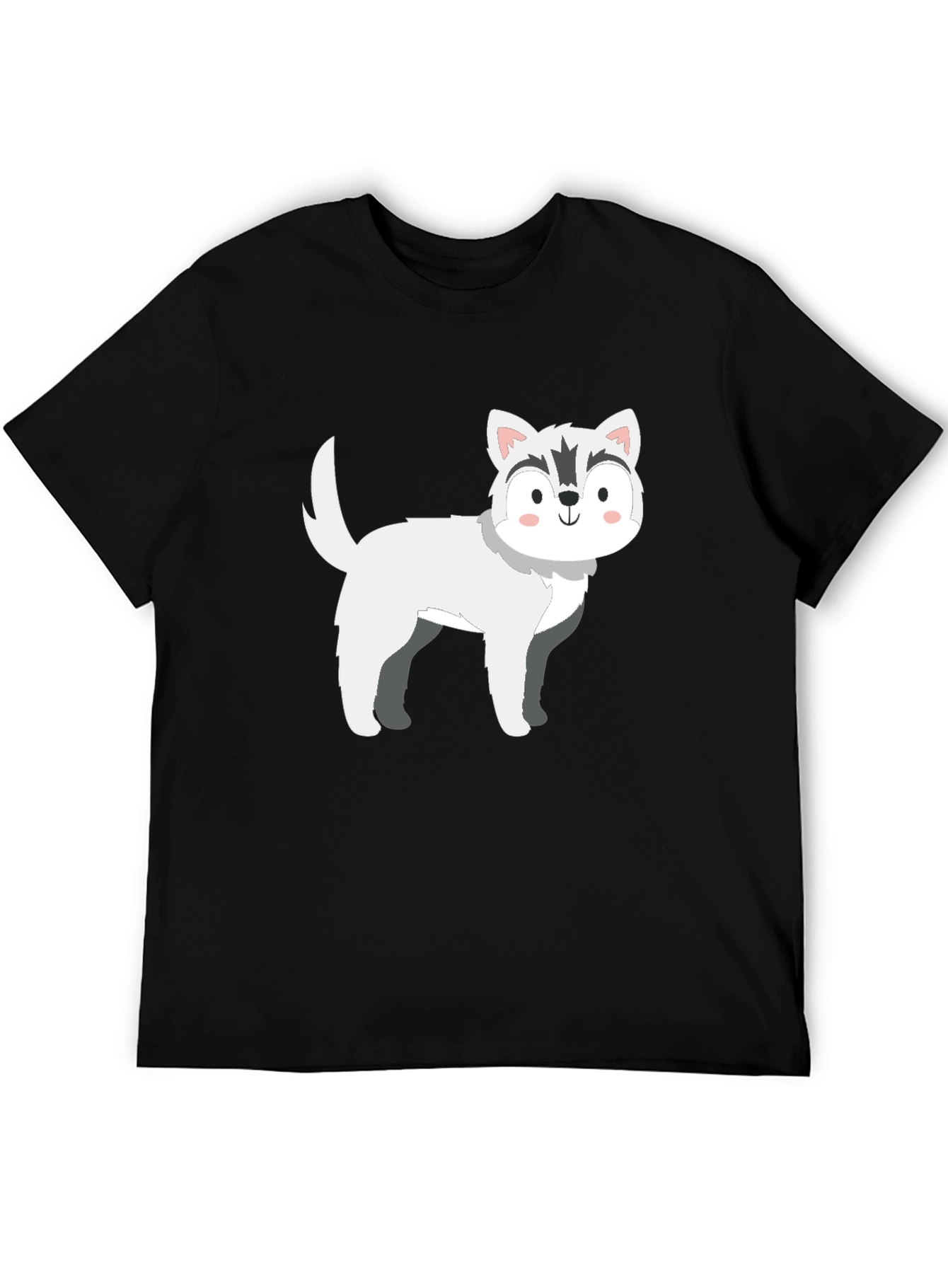 Cute Cartoon Husky Dog Graphic T-Shirt