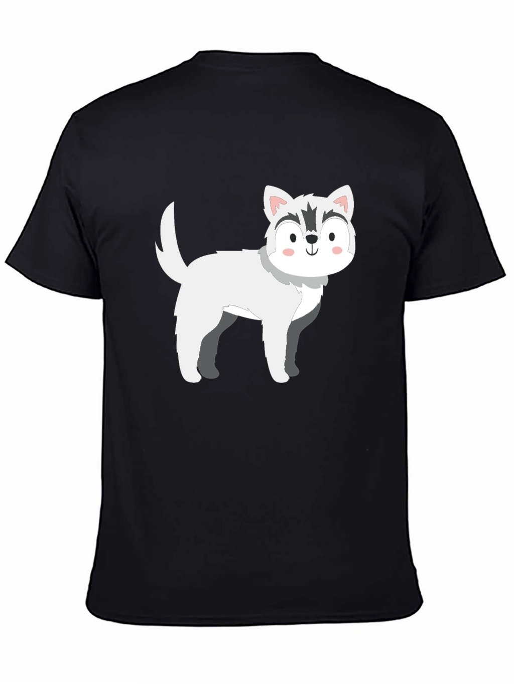 Cute Cartoon Husky Dog Graphic T-Shirt