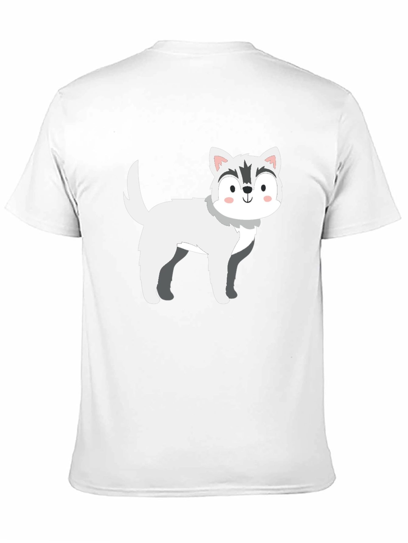 Cute Cartoon Husky Dog Graphic T-Shirt