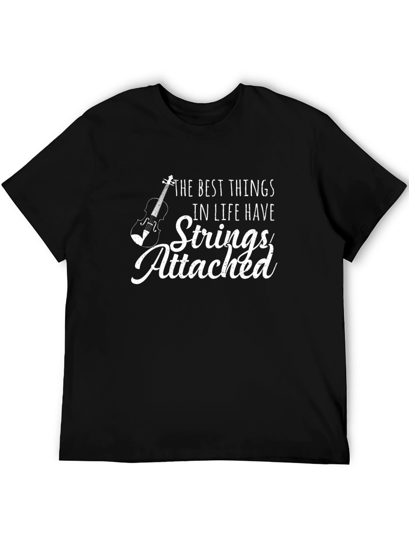 Strings Attached Black T-Shirt